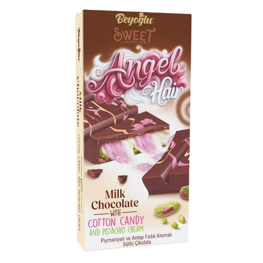 Beyoğlu Angel Hair Milk Chocolate with Cotton Candy and Pistachio Cream - 170g