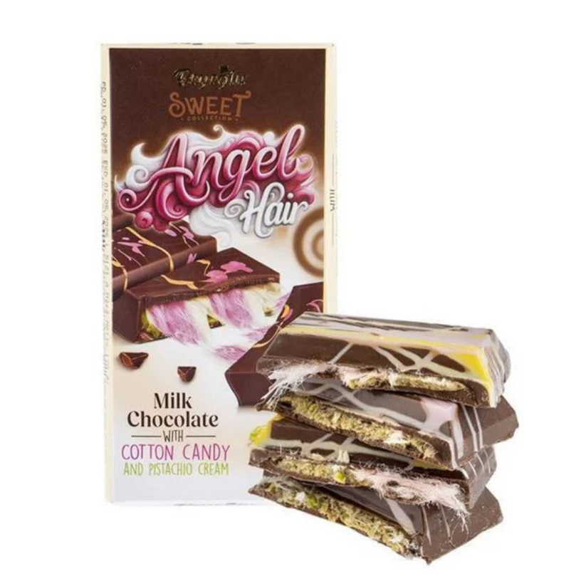 Beyoğlu Angel Hair Milk Chocolate with Cotton Candy and Pistachio Cream - 170g