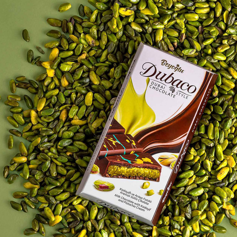 Beyoğlu Dubaco Milk Chocolate with Kadayif and Pistachio Cream - 200g